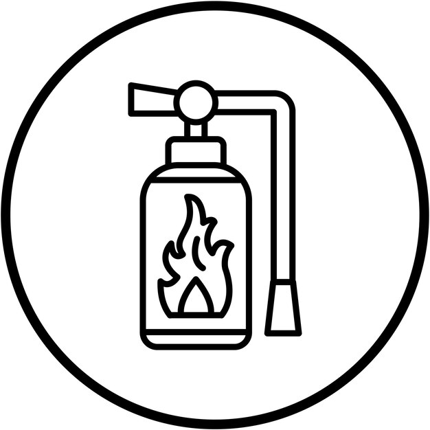 Estilo del icono del extintor de fuego de diseño vectorial