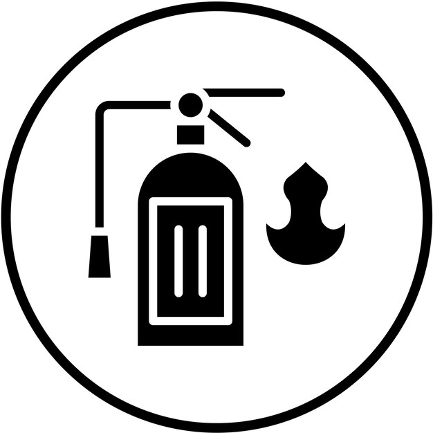Estilo del icono del extintor de fuego de diseño vectorial