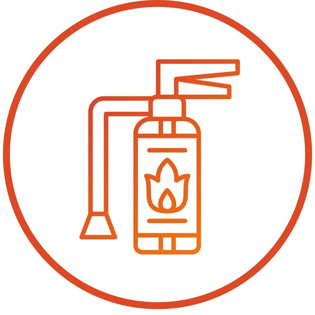 Estilo del icono del extintor de fuego de diseño vectorial