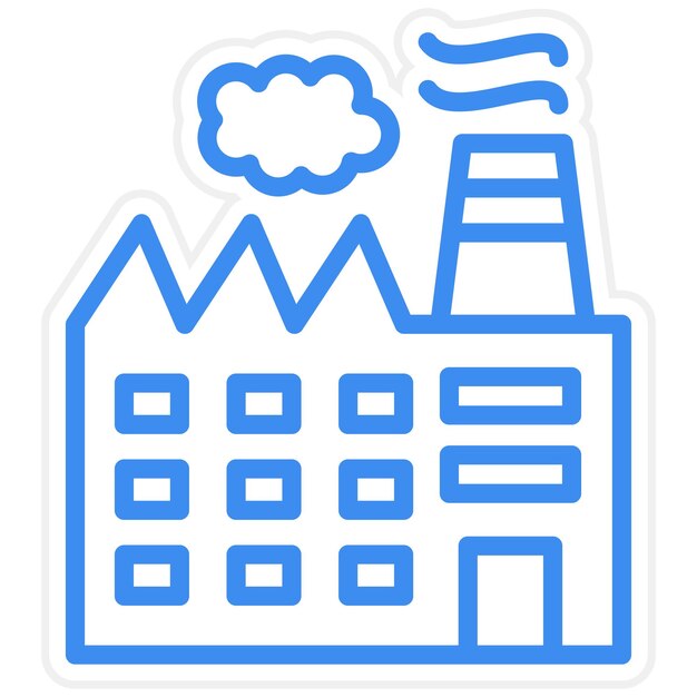Estilo de icono de la fábrica de diseño vectorial