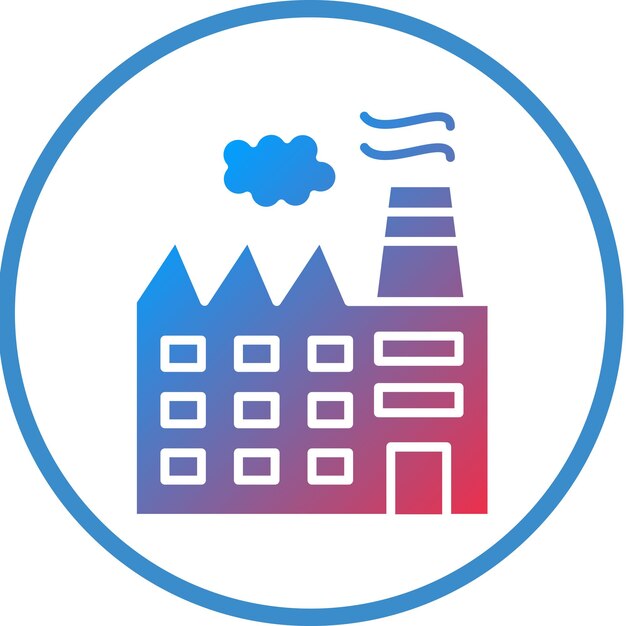 Estilo de icono de la fábrica de diseño vectorial