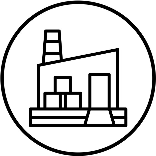 Estilo de icono de la fábrica de diseño vectorial
