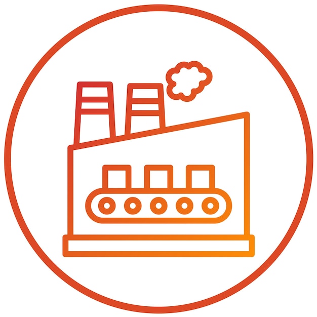 Estilo de icono de la fábrica de diseño vectorial