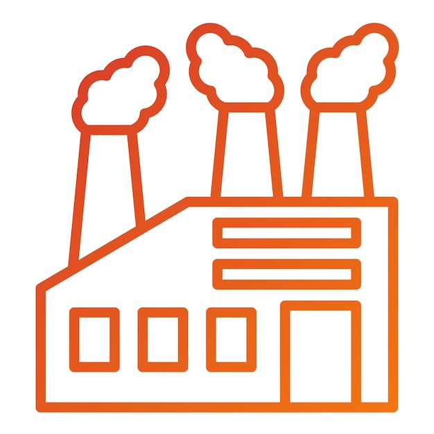 Estilo de icono de la fábrica de diseño vectorial