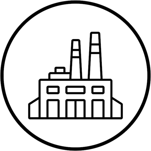 Estilo de icono de la fábrica de diseño vectorial
