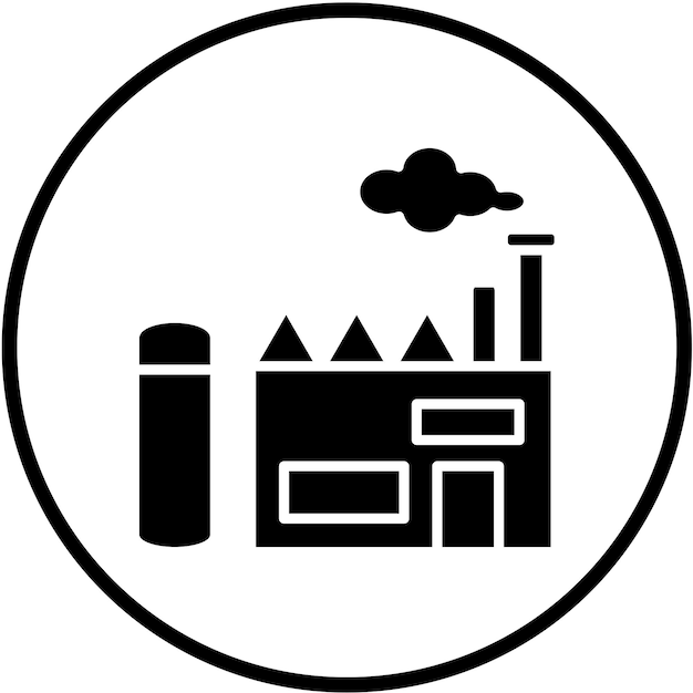 Estilo de icono de la fábrica de diseño vectorial