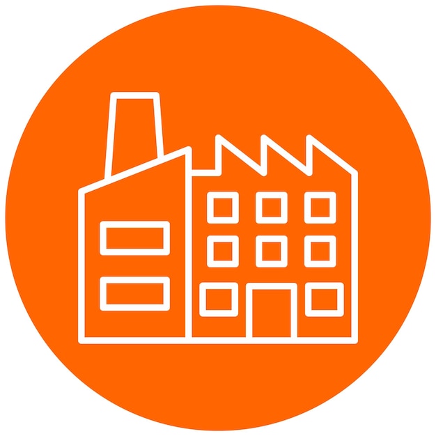 Estilo de icono de la fábrica de diseño vectorial