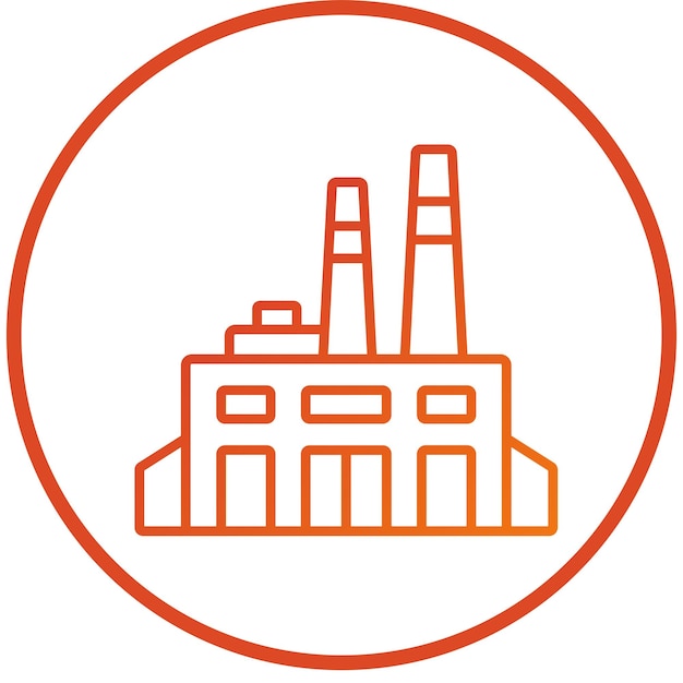 Estilo de icono de la fábrica de diseño vectorial