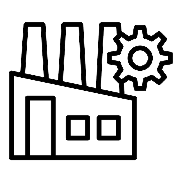 Estilo de icono de la fábrica de diseño vectorial