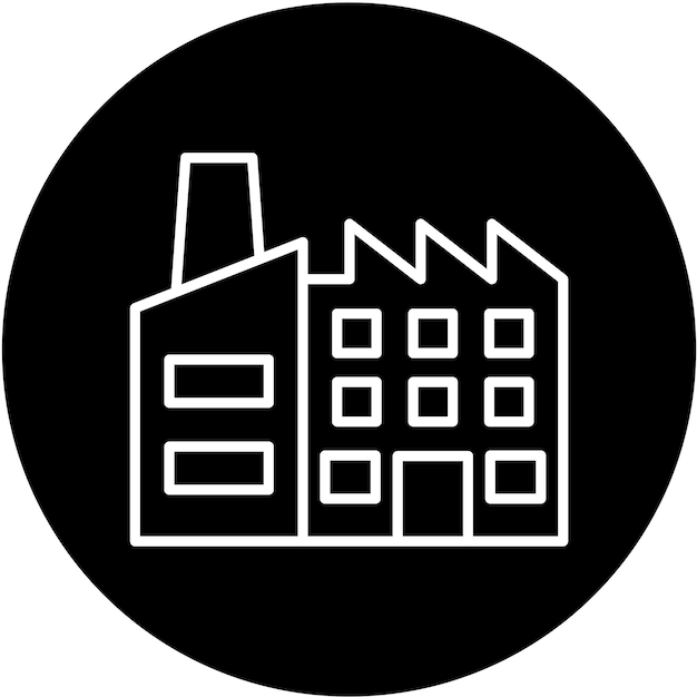 Estilo de icono de la fábrica de diseño vectorial