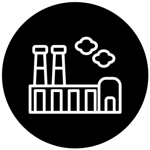Estilo de icono de la fábrica de diseño vectorial