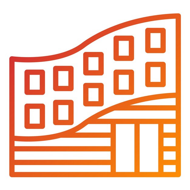 Estilo de icono de fachada de diseño vectorial