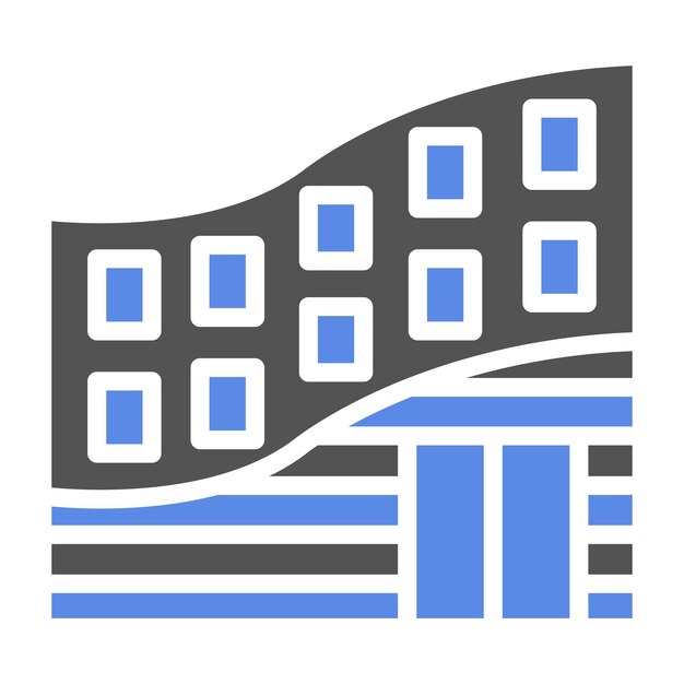 Estilo de icono de fachada de diseño vectorial