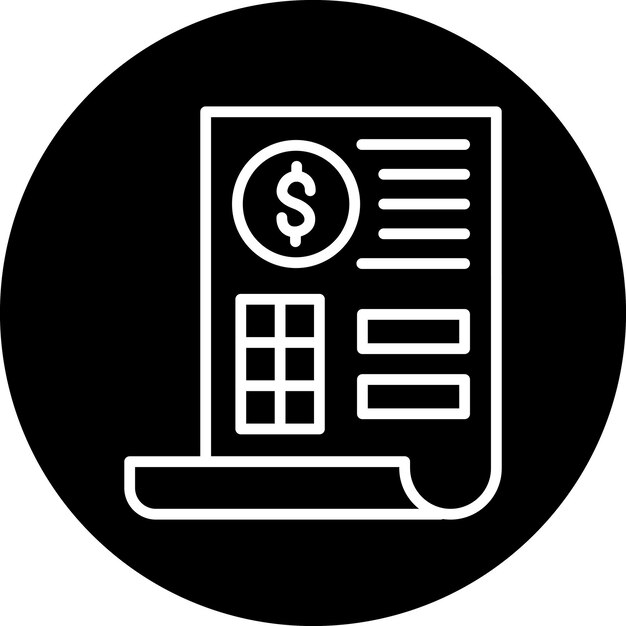 Estilo del icono de la factura de diseño vectorial