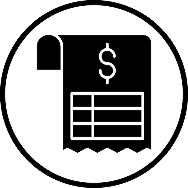 Estilo del icono de la factura de diseño vectorial