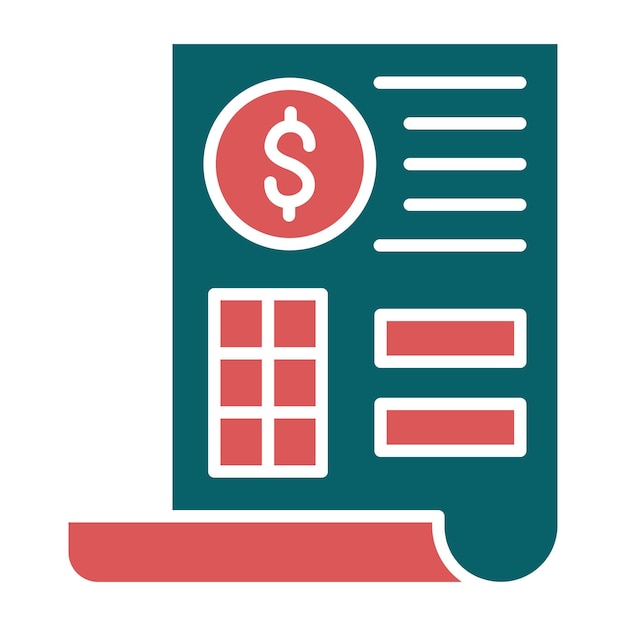 Estilo del icono de la factura de diseño vectorial