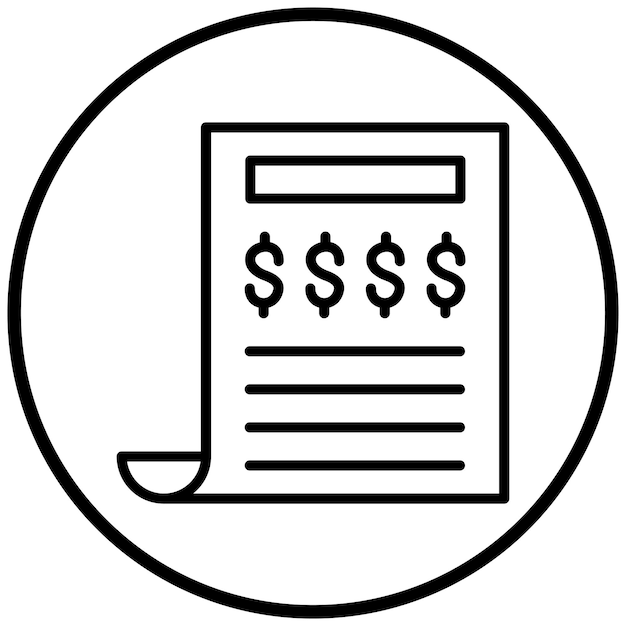 Estilo del icono de la factura de diseño vectorial