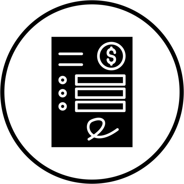 Estilo del icono de la factura de diseño vectorial