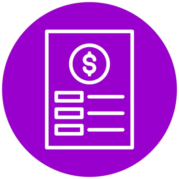 Estilo del icono de la factura de diseño vectorial