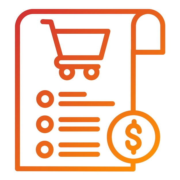 Estilo del icono de facturación del carrito de diseño vectorial