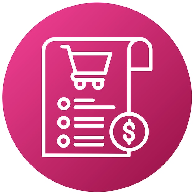Estilo del icono de facturación del carrito de diseño vectorial