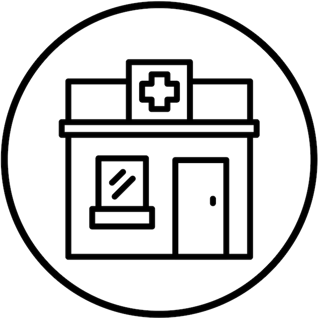 Estilo de icono de farmacia de diseño vectorial