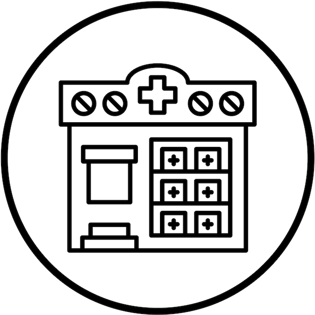 Estilo de icono de farmacia de diseño vectorial