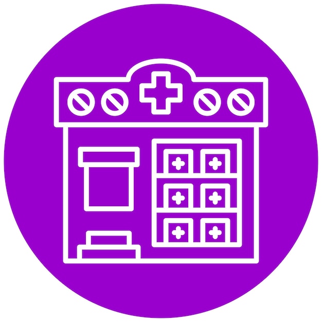 Estilo de icono de farmacia de diseño vectorial