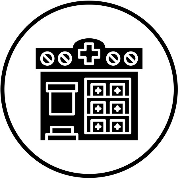 Estilo de icono de farmacia de diseño vectorial