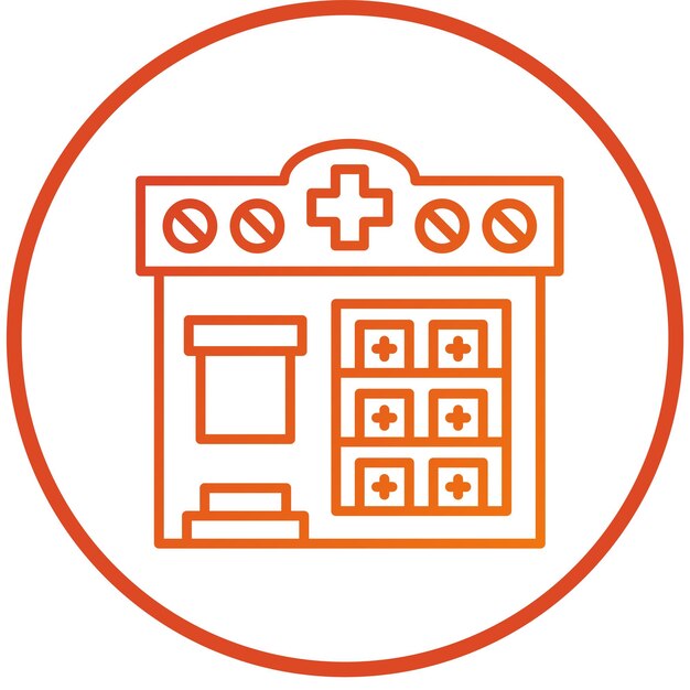 Estilo de icono de farmacia de diseño vectorial