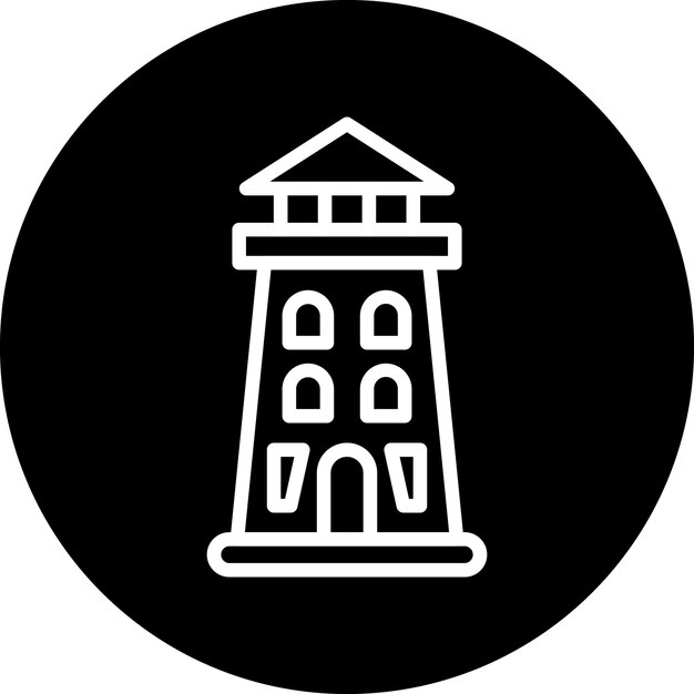 Estilo del icono del faro de diseño vectorial
