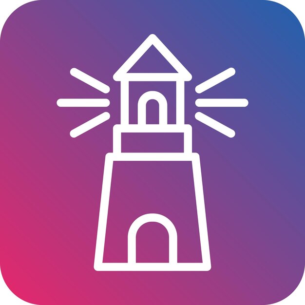 Estilo del icono del faro de diseño vectorial