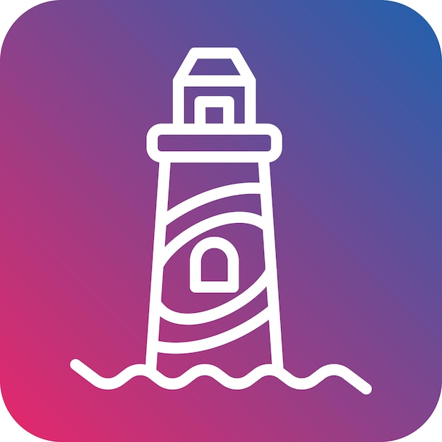 Estilo del icono del faro de diseño vectorial