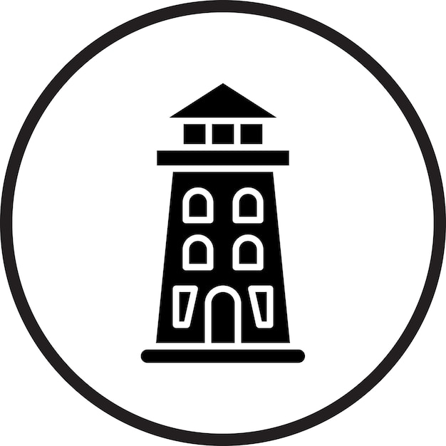 Estilo del icono del faro de diseño vectorial