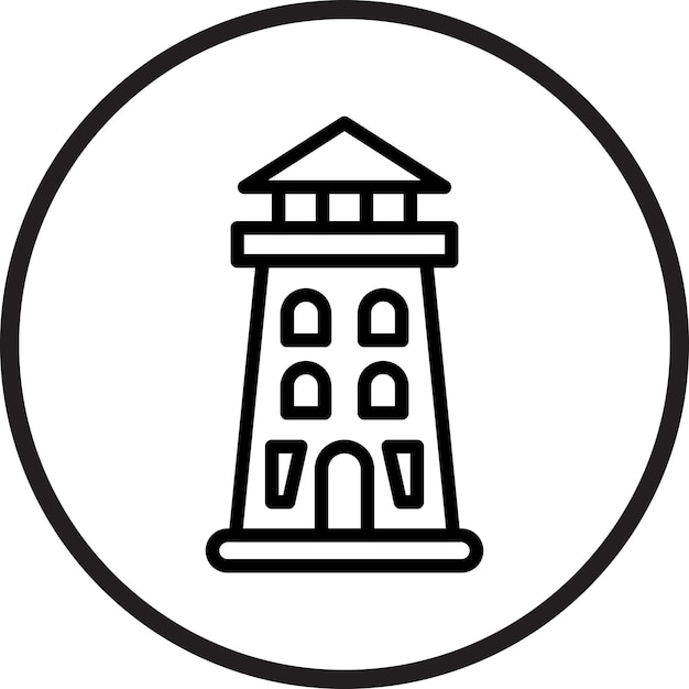 Estilo del icono del faro de diseño vectorial
