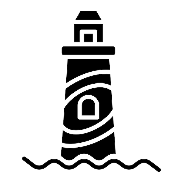 Estilo del icono del faro de diseño vectorial