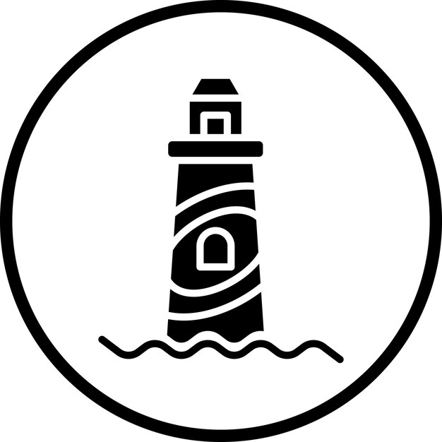 Estilo del icono del faro de diseño vectorial
