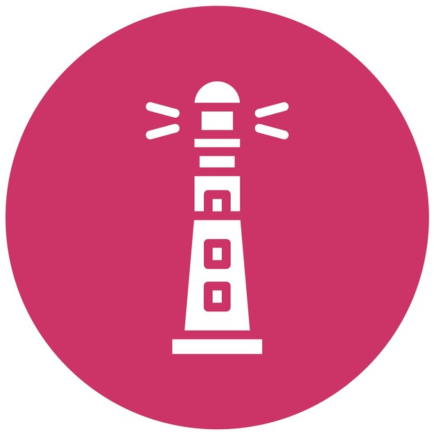 Estilo del icono del faro de diseño vectorial