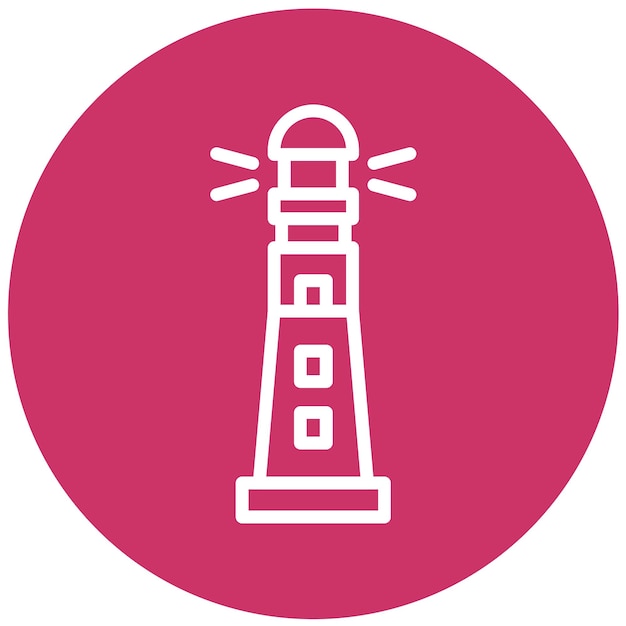 Estilo del icono del faro de diseño vectorial