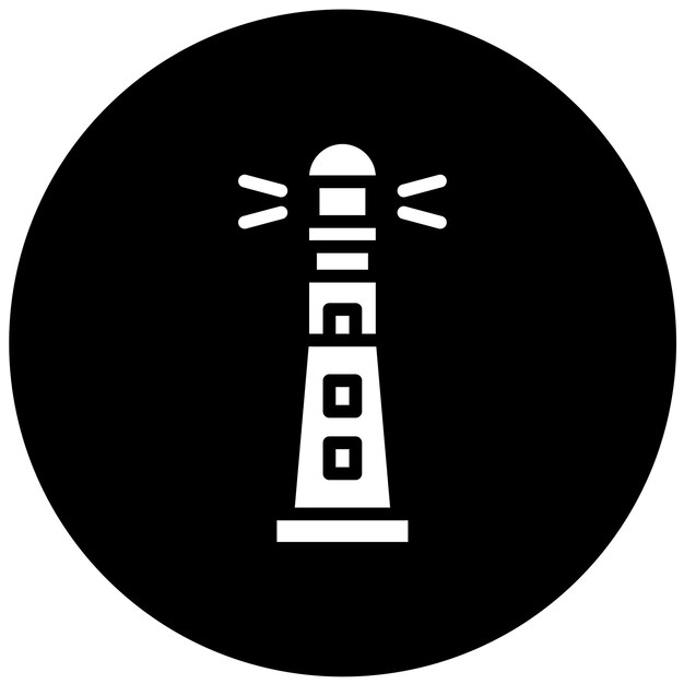 Estilo del icono del faro de diseño vectorial