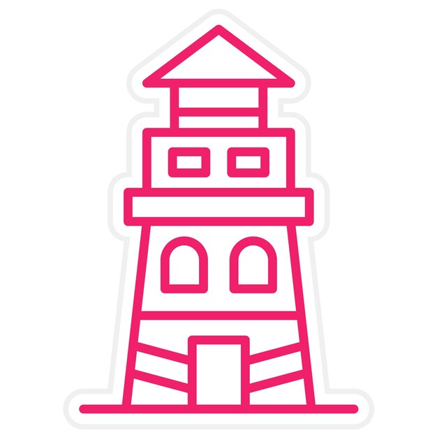Estilo del icono del faro de diseño vectorial