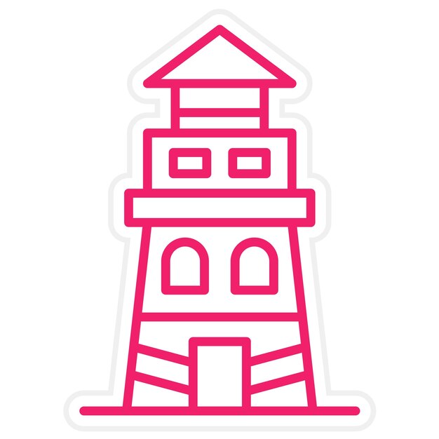 Estilo del icono del faro de diseño vectorial