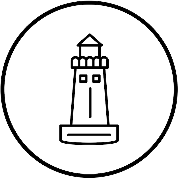Estilo del icono del faro de diseño vectorial