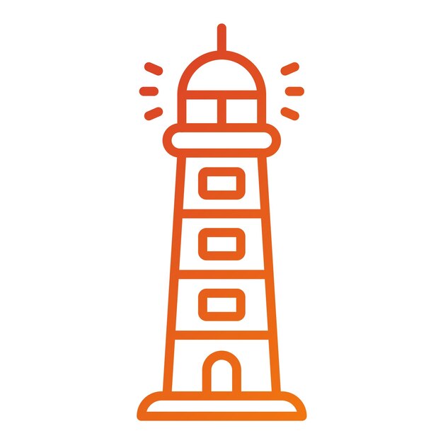 Estilo del icono del faro de diseño vectorial
