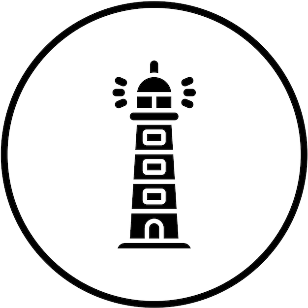 Estilo del icono del faro de diseño vectorial