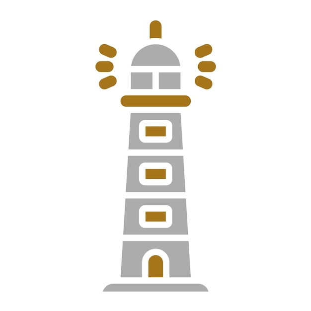 Estilo del icono del faro de diseño vectorial