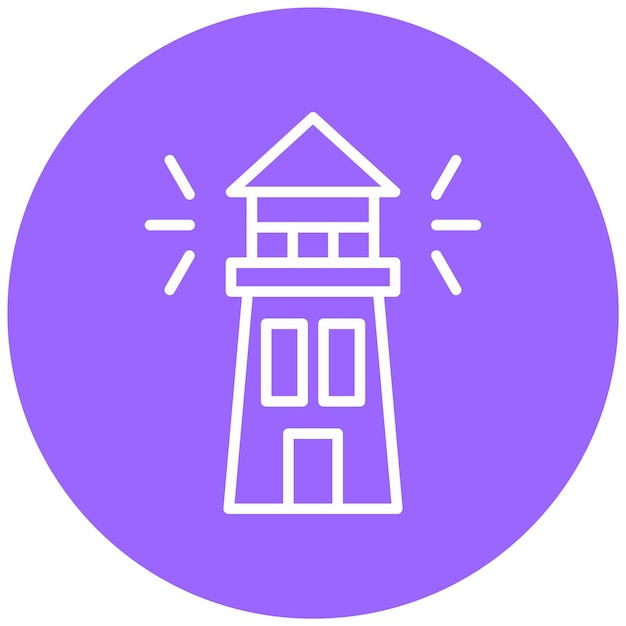 Estilo del icono del faro de diseño vectorial
