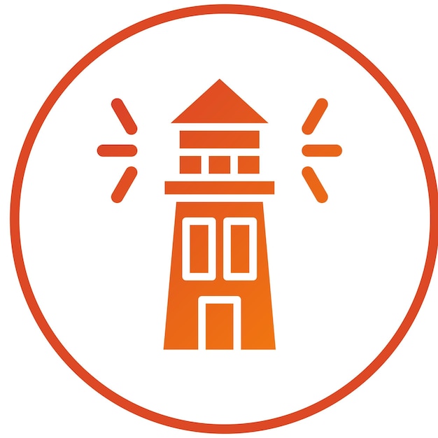 Estilo del icono del faro de diseño vectorial