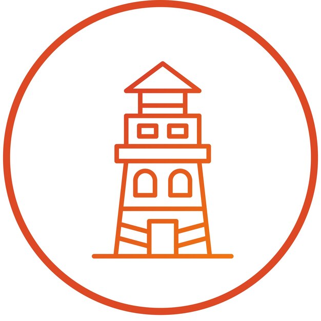 Estilo del icono del faro de diseño vectorial