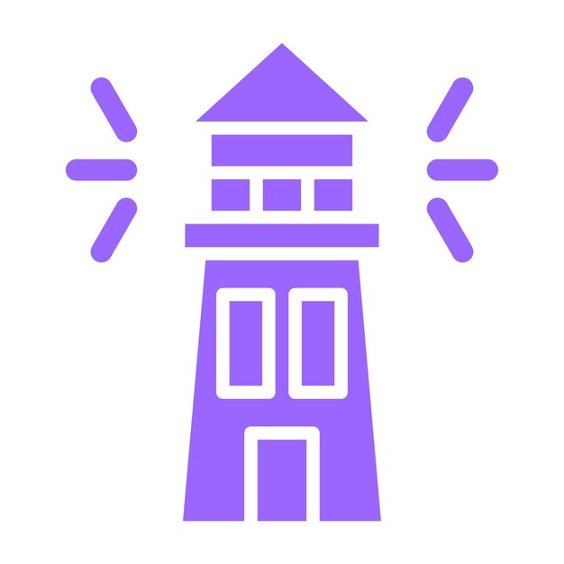 Estilo del icono del faro de diseño vectorial